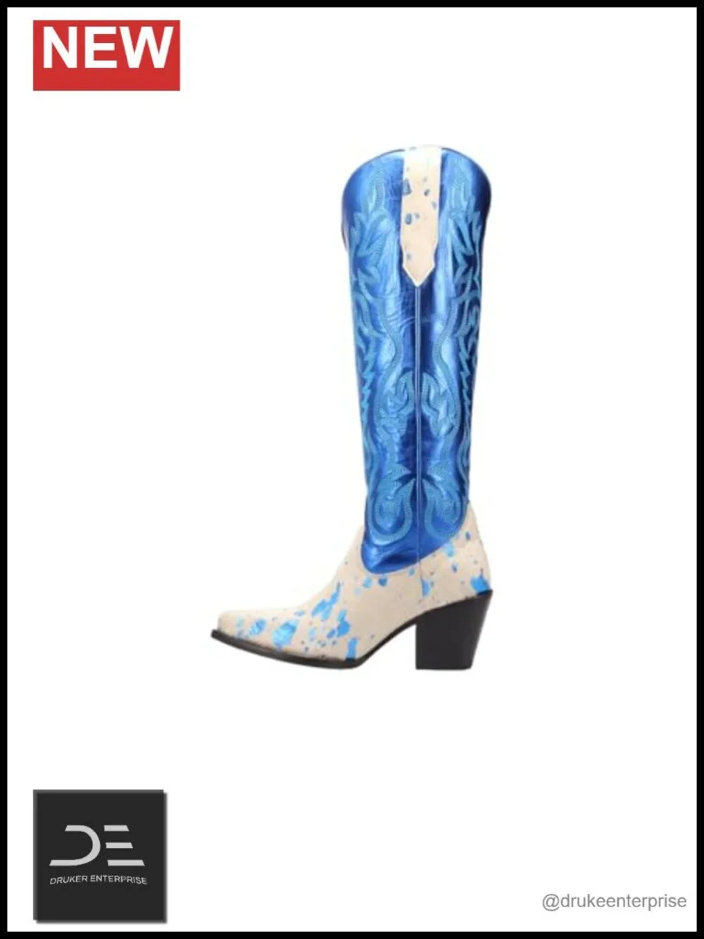 Dingo Take No Bull Leather Over the Knee Boots Women's Snip Toe Block Heel